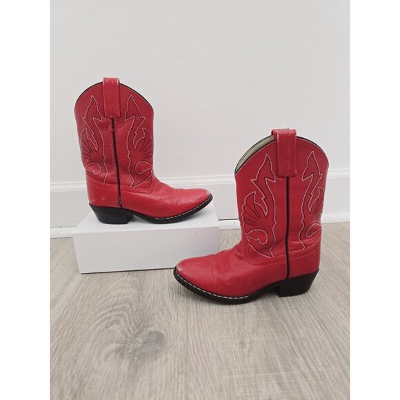 Masterson Boot Co Other - Masterson Boot Co Red Western Cowboy Cowgirl Unisex Girls Boys Youth Boots 13.5